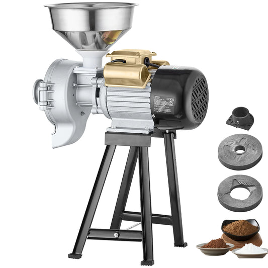 VEVOR Electric Grain Mill Grinder 3000W Dry And Wet Grinding