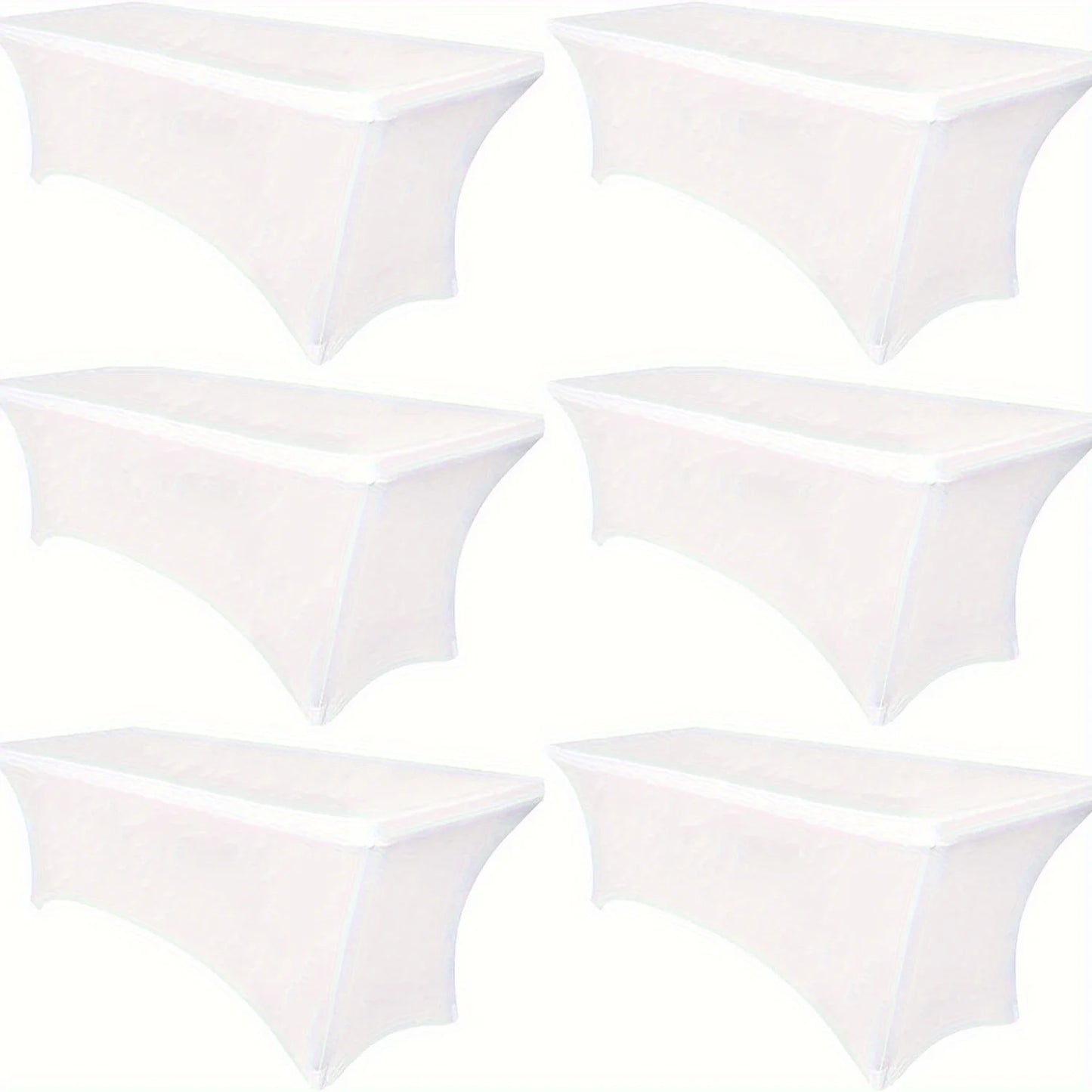 6PCS Elastic Table Cloth Cover - Elegant and Durable Elastic Fabric, Available in Sizes of 4/6/8FT