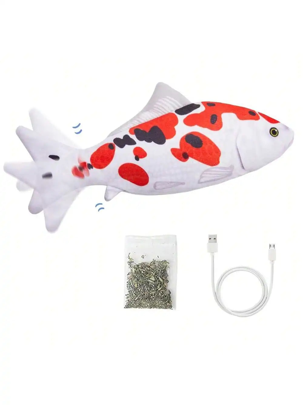 Floppy Fish Cat Toy With Silver Vine Catnip And Moving