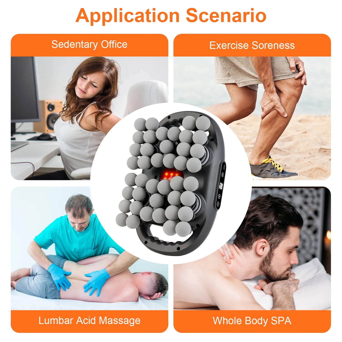 42 Heads Fascia Gun High-Frequency Vibration Deep Body Massage Device Back Waist Thigh Massager Neck Shoulder Muscle masajeador
