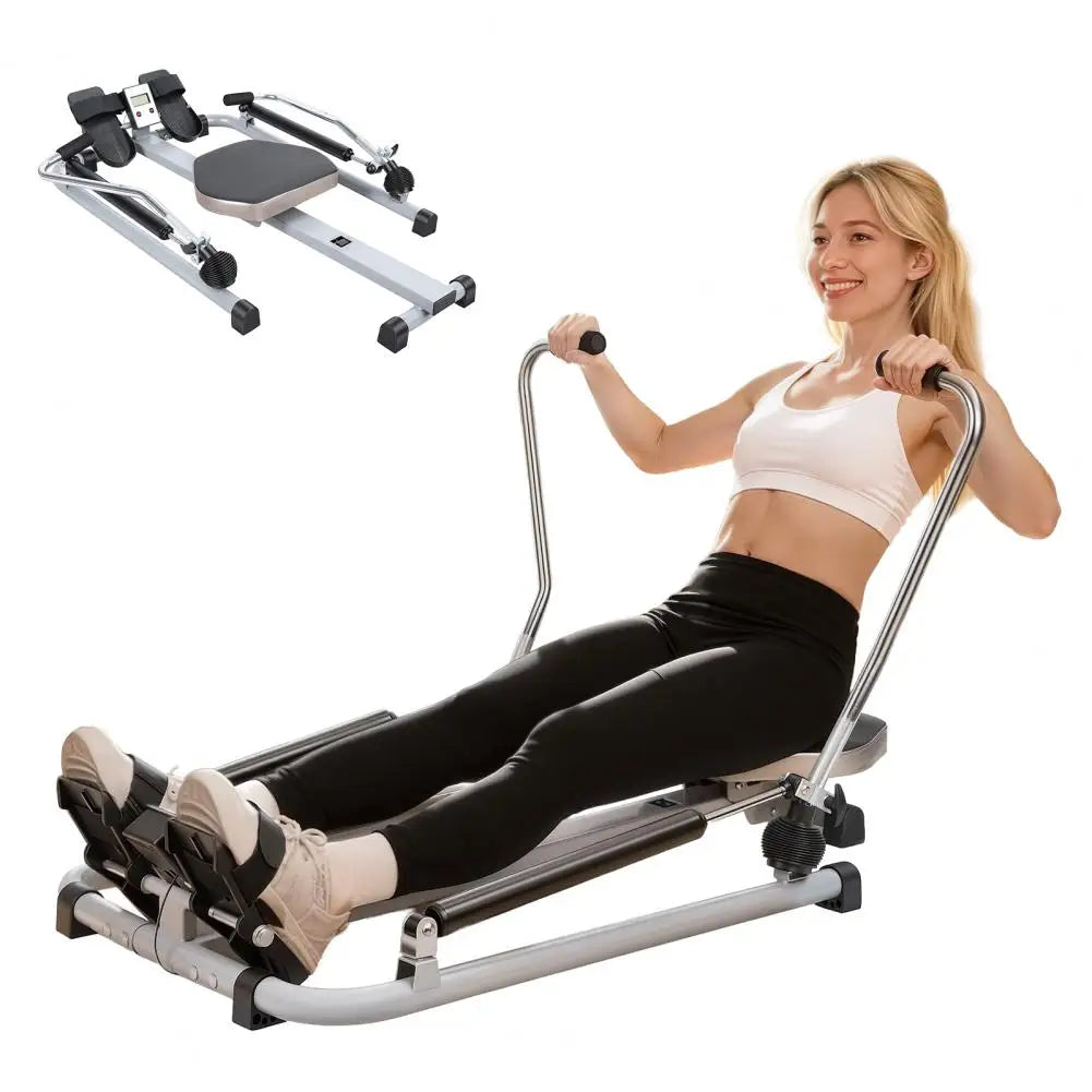 Hydraulic Home Rowing Machine With LCD Monitor Quiet Fitness Equipment