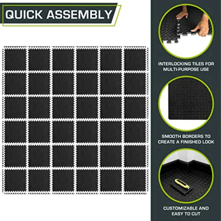 EVA Interlocking Puzzle Floor Mats for Home Gyms Play Areas