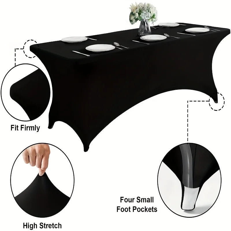 6PCS Elastic Table Cloth Cover - Elegant and Durable Elastic Fabric, Available in Sizes of 4/6/8FT