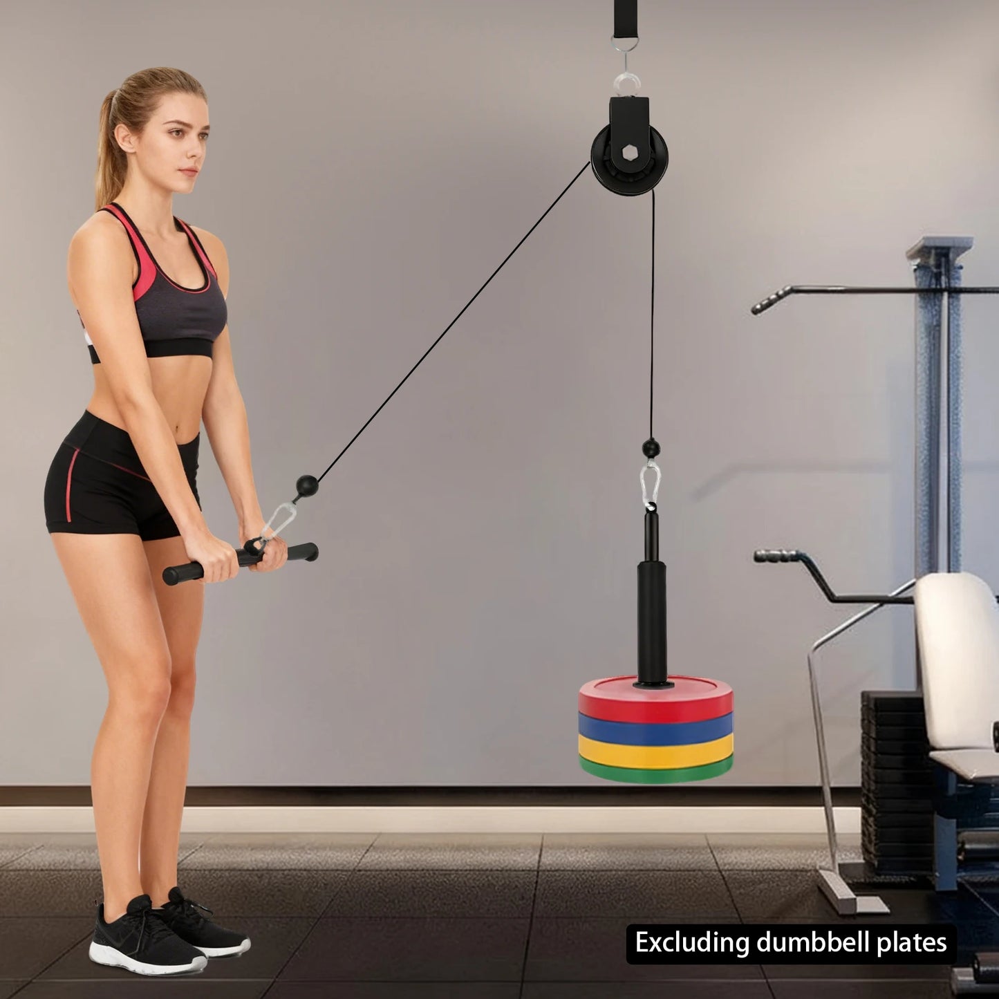 Pulley System Gym Cable Lat Pull 120kg Capacity For Home