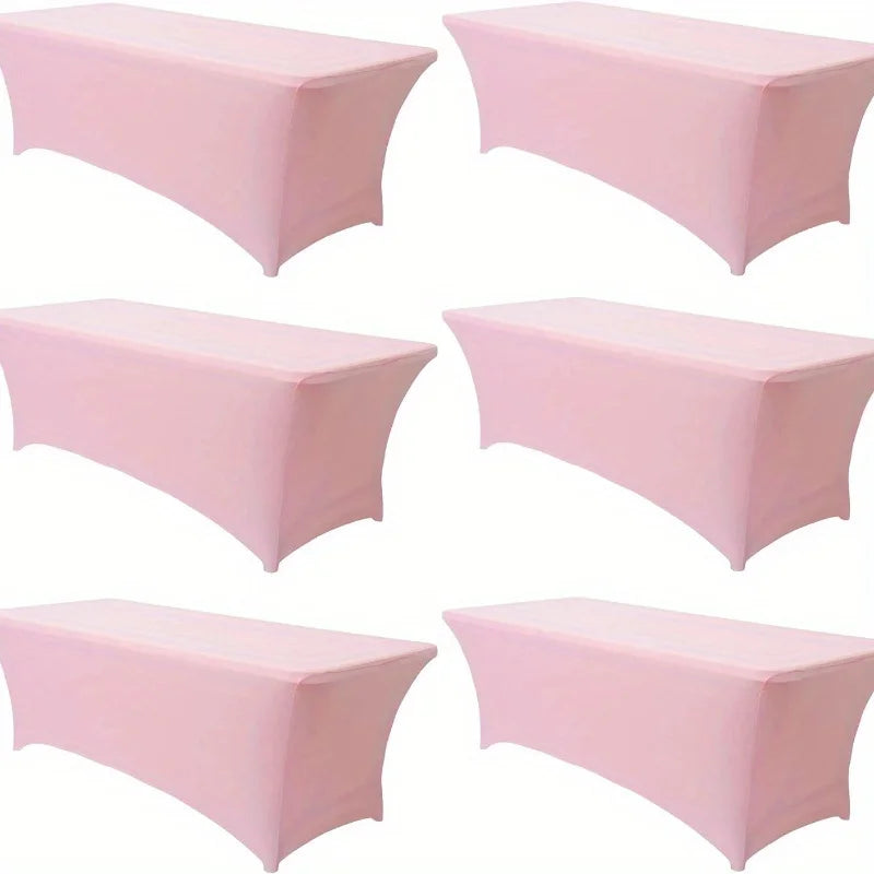 6PCS Elastic Table Cloth Cover - Elegant and Durable Elastic Fabric, Available in Sizes of 4/6/8FT