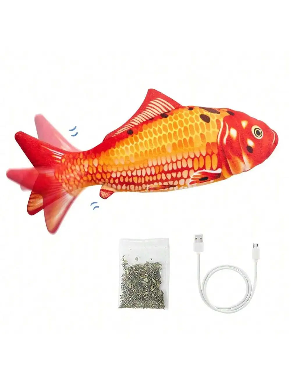 Floppy Fish Cat Toy With Silver Vine Catnip And Moving