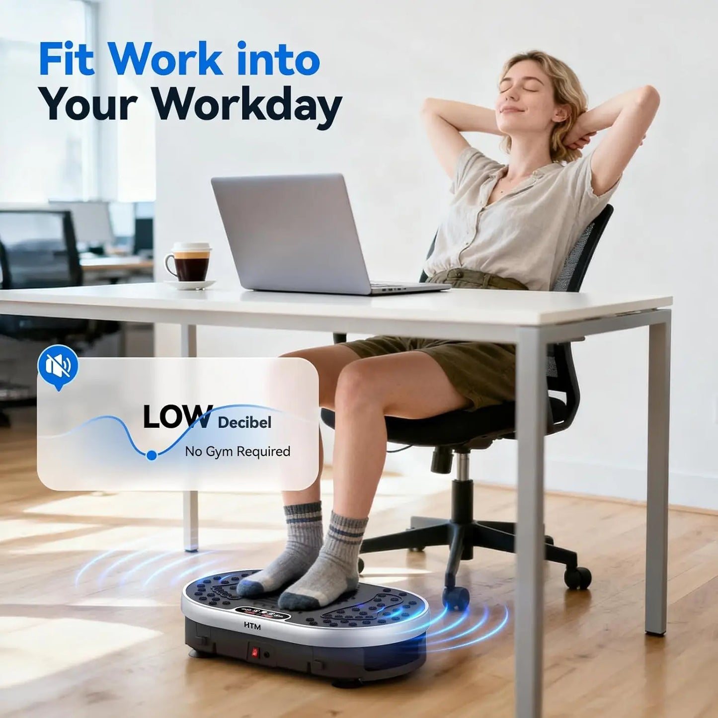 HTM Vibration Plate Exercise Machine With 120 Speeds 9 Programs