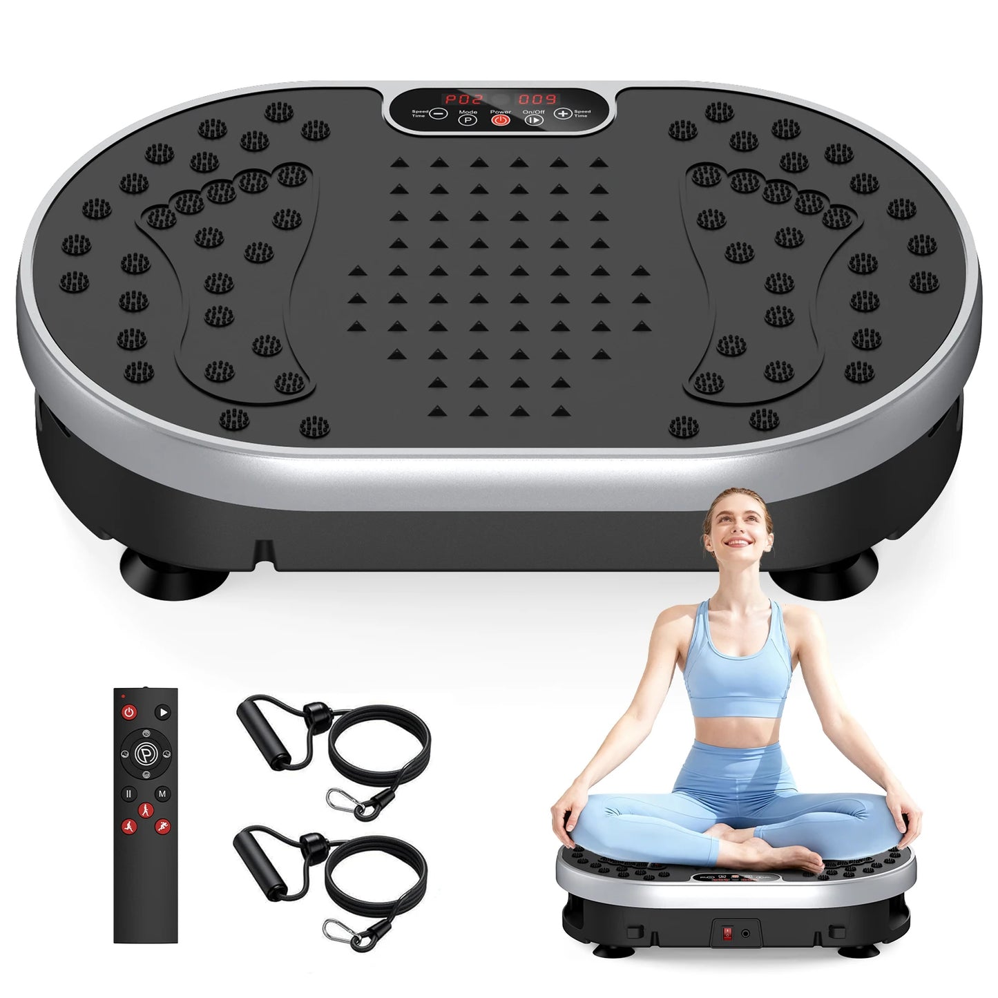 HTM Vibration Plate Exercise Machine With 120 Speeds 9 Programs