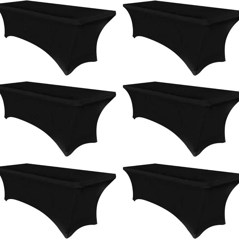 6PCS Elastic Table Cloth Cover - Elegant and Durable Elastic Fabric, Available in Sizes of 4/6/8FT
