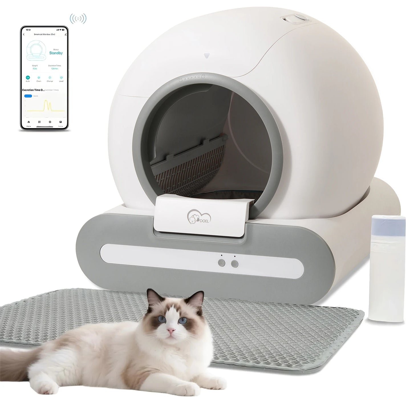 DOEL Self-Cleaning Cat Litter Box With App Control And WiFi