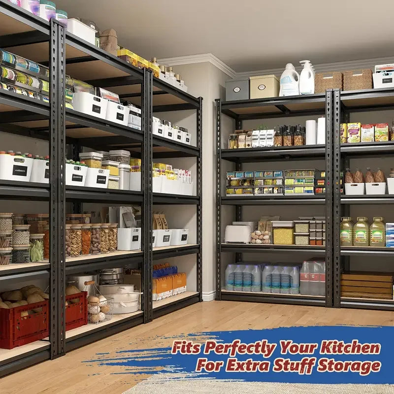 60/72 Inch two-piece set Heavy-duty Metal Storage Rack, With A Load-bearing Capacity Of 2000 Pounds Per Layer, Adjustable Height