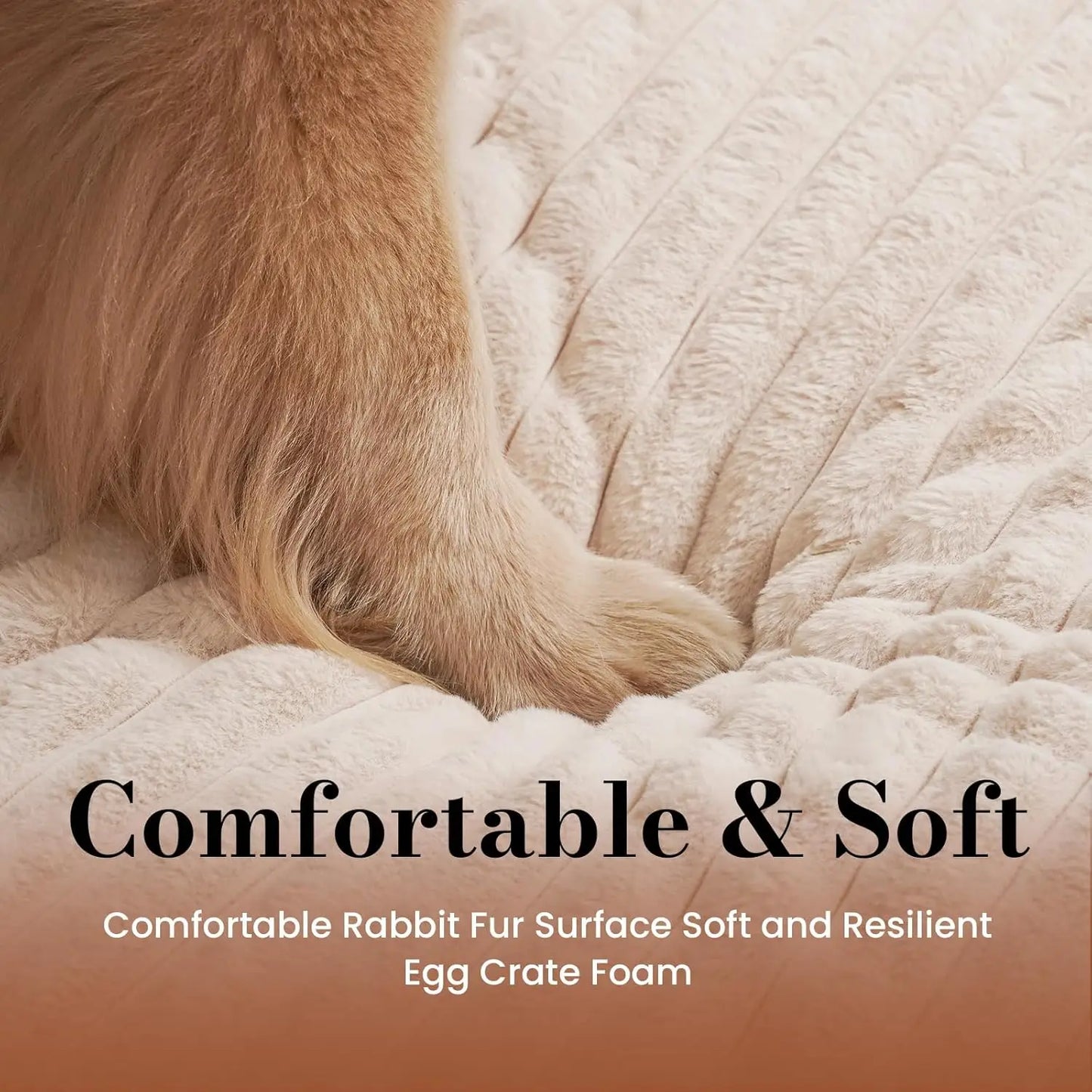 Dog Beds for Large Sized Dog, Orthopedic Pet Bed with Waterproof Lining, Soft Short Plush Surface & Egg Crate Foam, Mach