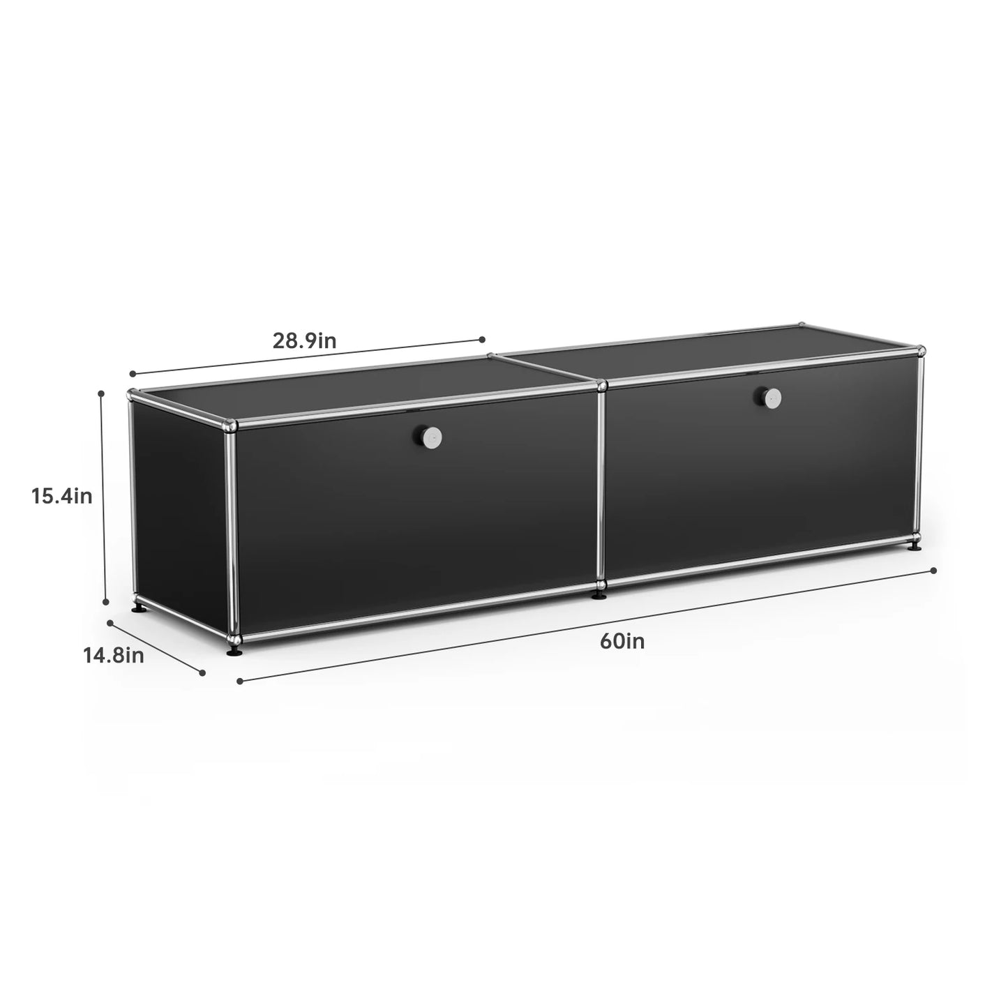 Storage Cabinet Sideboard Storage Shelf Furniture Stainless Steel Metal Board Living Room Night Stand Cabinet-No Keys