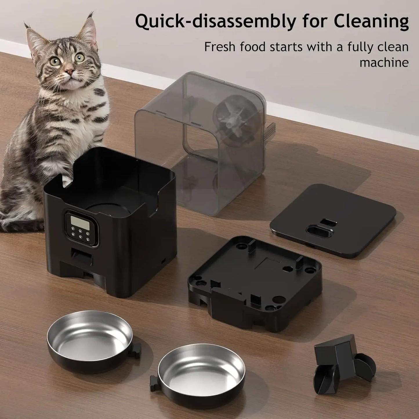 Automatic Two Cat Feeder With Timed Memory Function