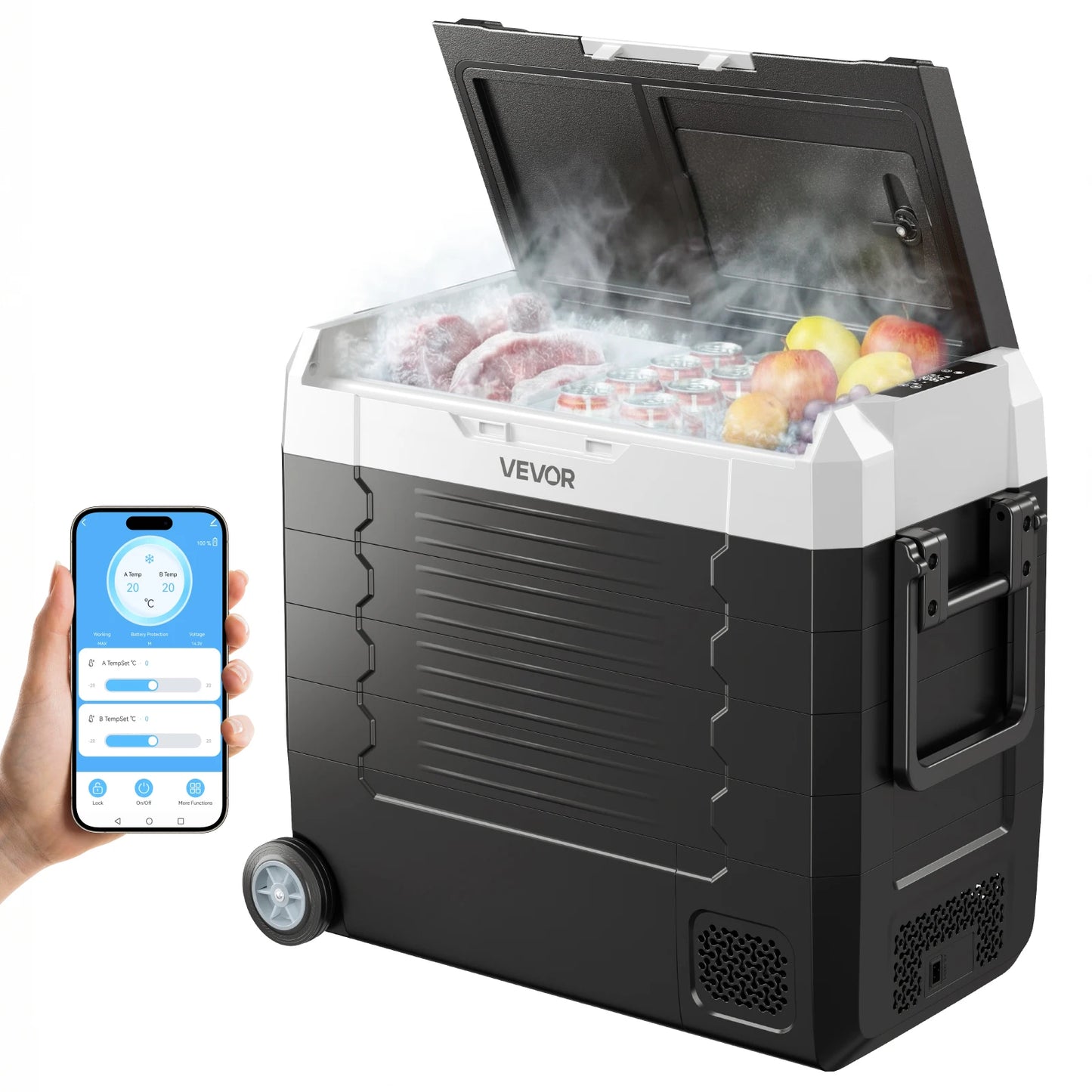 SucceBuy Portable Car Refrigerator Compressor Cooler 12V 110-240V Ice Box