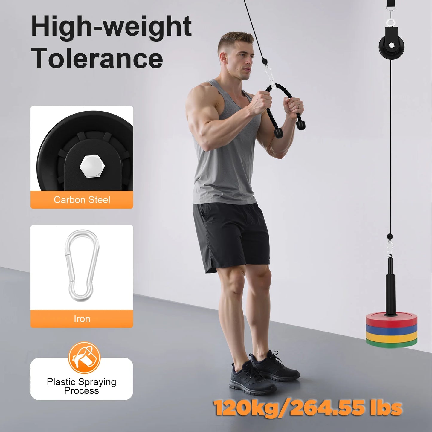 Pulley Gym Home Cable System Full Body Strength Training 120kg