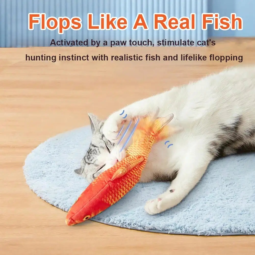 Floppy Fish Cat Toy With Silver Vine Catnip And Moving
