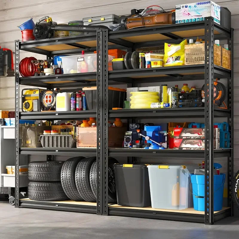 60/72 Inch two-piece set Heavy-duty Metal Storage Rack, With A Load-bearing Capacity Of 2000 Pounds Per Layer, Adjustable Height