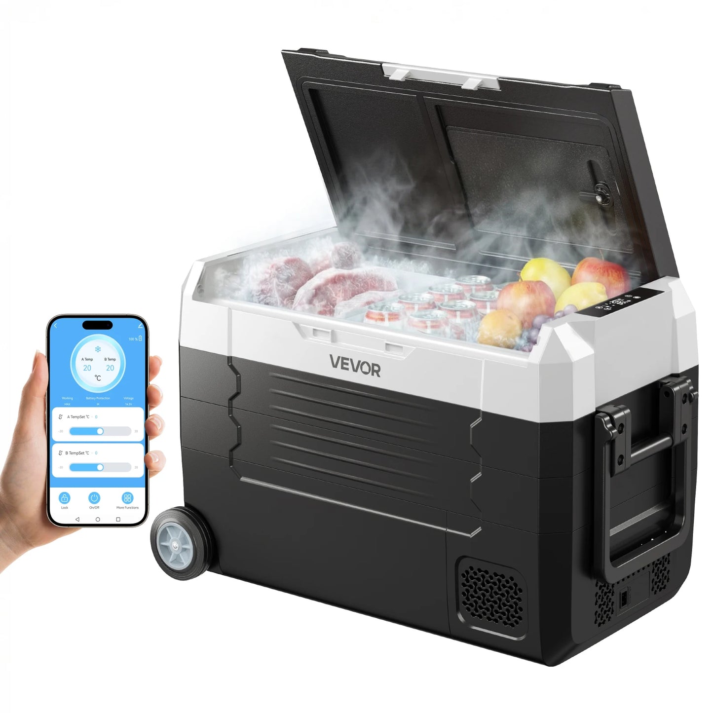 SucceBuy Portable Car Refrigerator Compressor Cooler 12V 110-240V Ice Box
