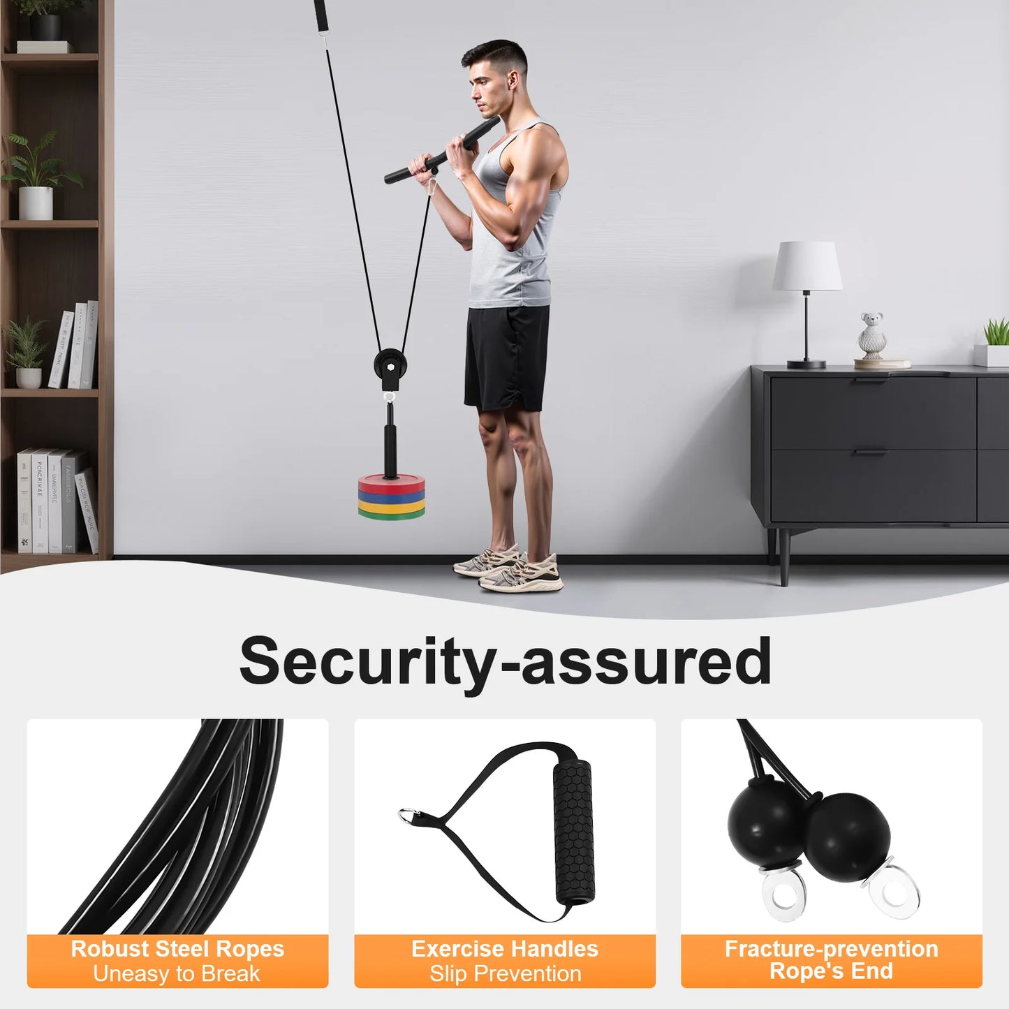Pulley Gym Home Cable System Full Body Strength Training 120kg