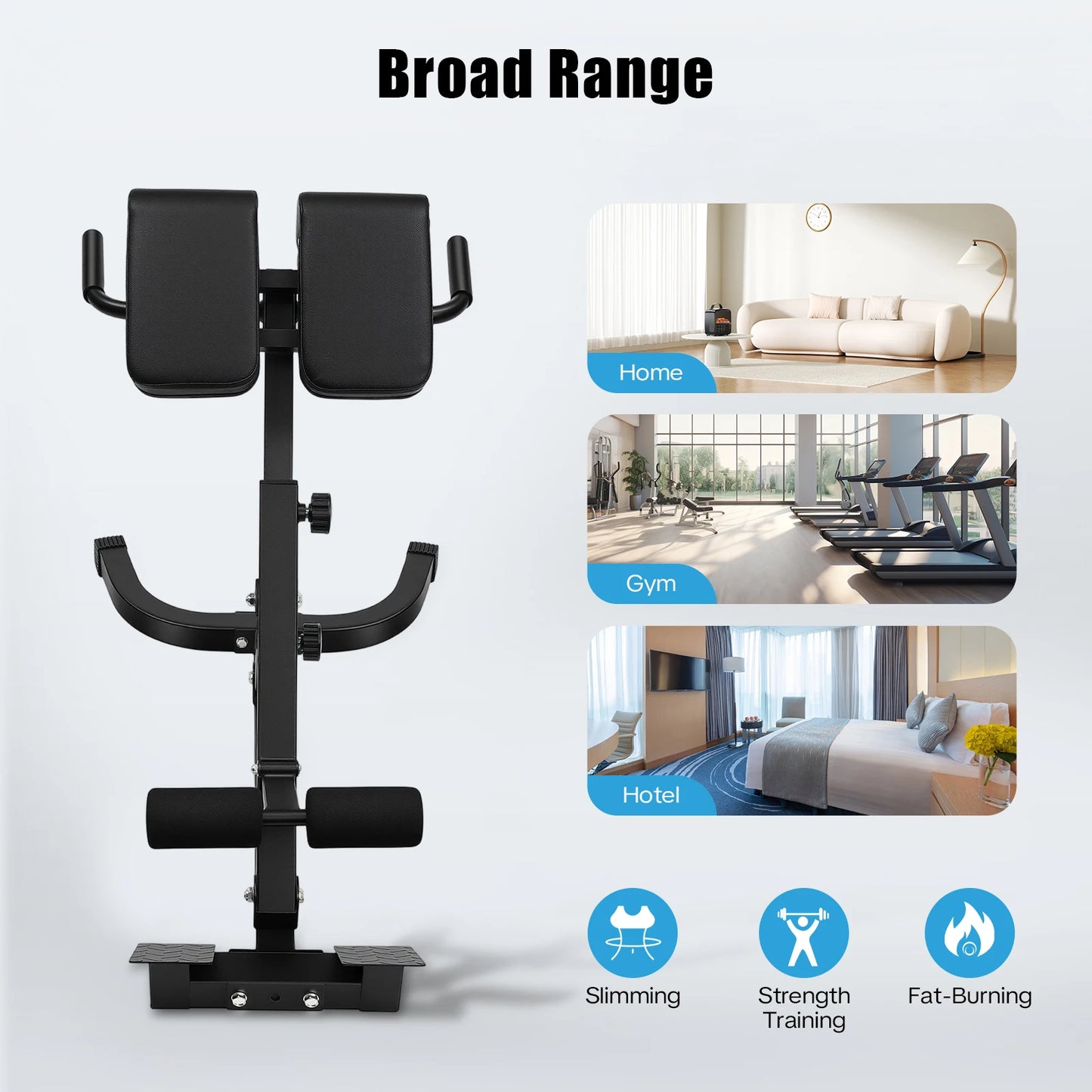 Roman Chair Back Extension Machine 330lbs Capacity for Core Training