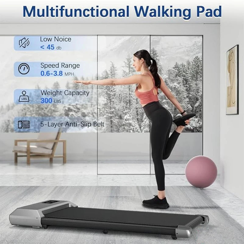 Superun 300lbs Home Treadmill TwoPointFiveHP 2 In 1 Walking Running