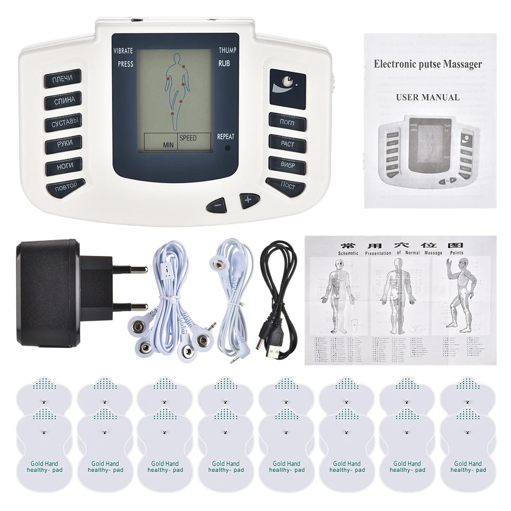 Professional EMS Tens Muscle Stimulator Portable Electric Body Massager Microcurrents Low Frequency Relaxing Physiotherapy