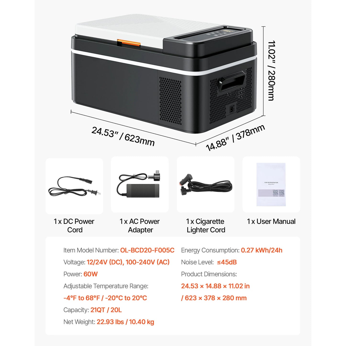 SucceBuy Portable Car Refrigerator Compressor Cooler 12V 110-240V Ice Box