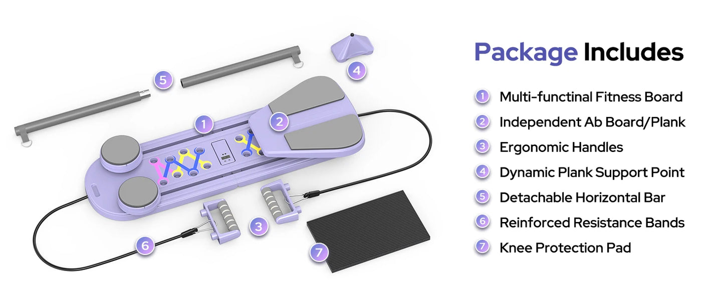 Rayspace Foldable Pilates Reformer 7-In-1 Portable Core Trainer