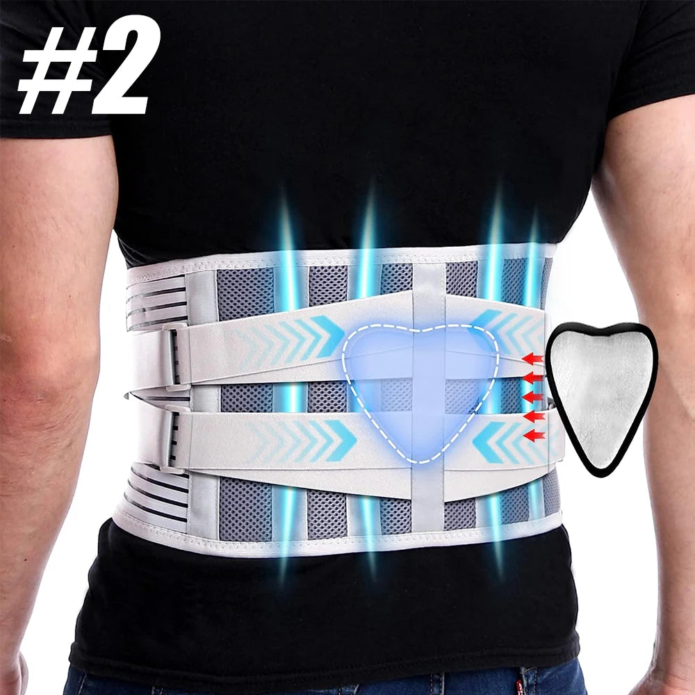 Lower Back Brace with 6 Stays Anti-skid Orthopedic Lumbar Support Breathable Waist Support Belt for Men Women Gym Pain Relief