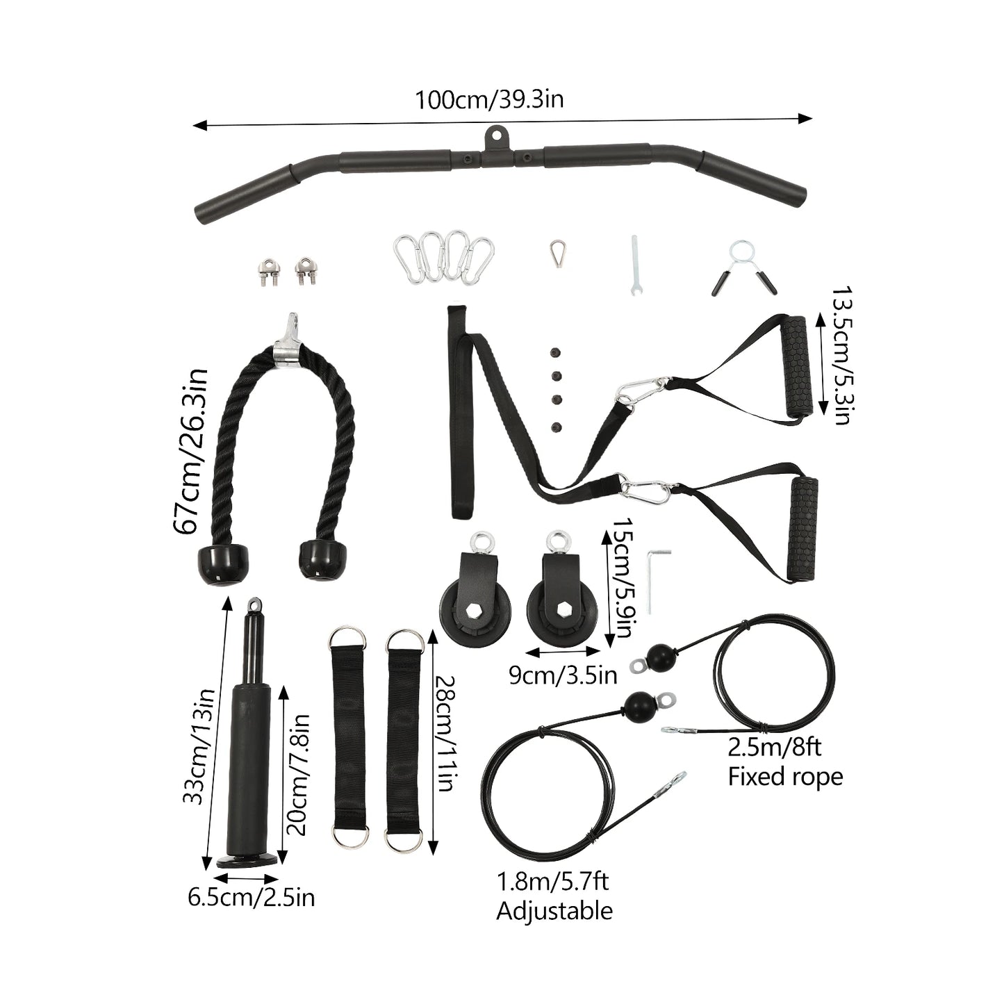 Pulley Gym Home Cable System Full Body Strength Training 120kg