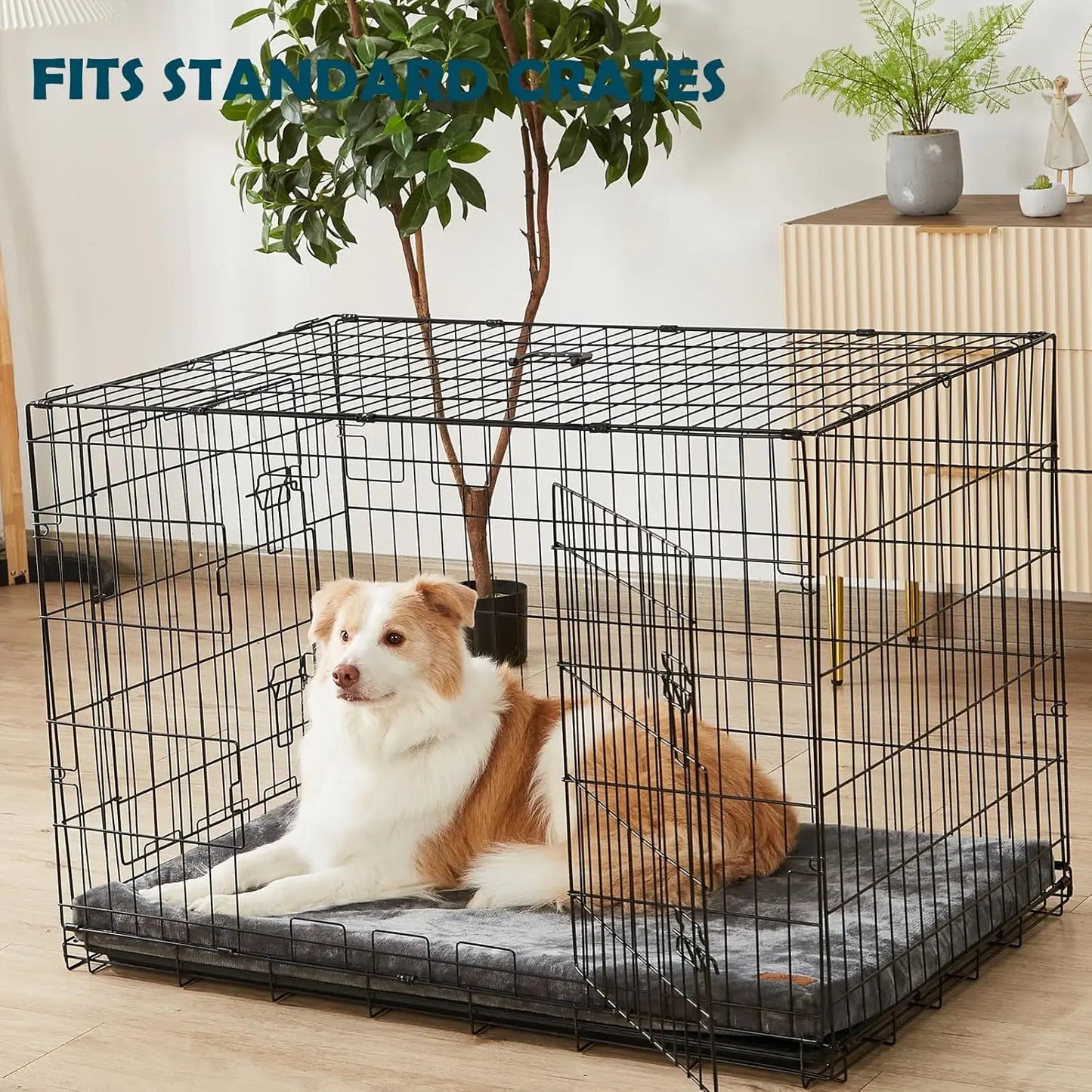 Dog Crate Pad - Dog Bed Large Sized Dogs with Removable Washable Cover and Waterproof Lining - XL Memory Foam Pet Bed fo