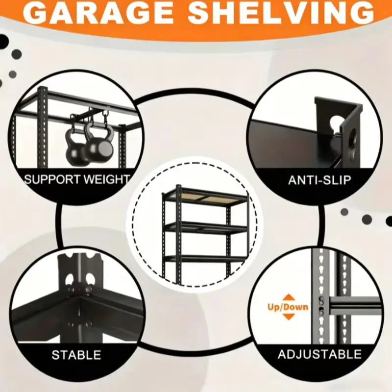 72"/60"H Garage Shelving Storage Shelves 5-Tier, 2000LBS Capacity Heavy Duty Adjustable Storage Shelve for Closet, Pantry & Garage Organization, Easy Assembly Required, Adjustable Height