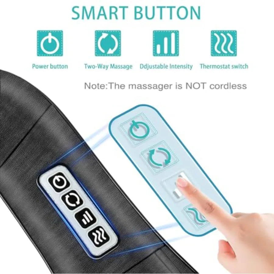 AERLANG Shiatsu Back and Neck Massager Back Massager Deep Tissue Kneading Neck and Shoulder Massage with Heat Electric Massage