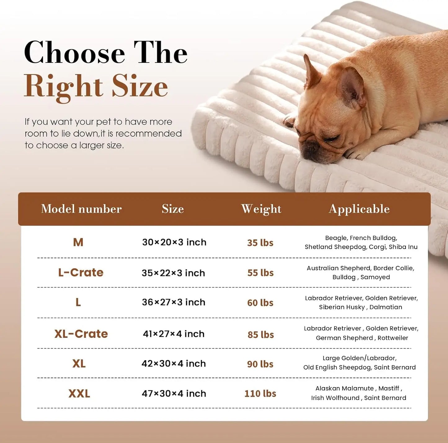 Dog Beds for Large Sized Dog, Orthopedic Pet Bed with Waterproof Lining, Soft Short Plush Surface & Egg Crate Foam, Mach