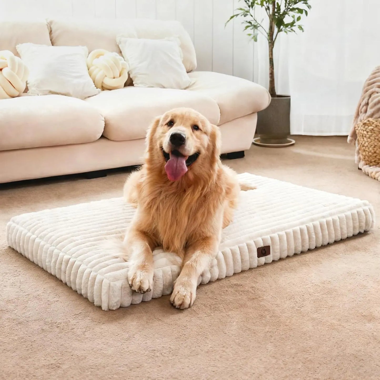 Dog Beds for Large Sized Dog, Orthopedic Pet Bed with Waterproof Lining, Soft Short Plush Surface & Egg Crate Foam, Mach