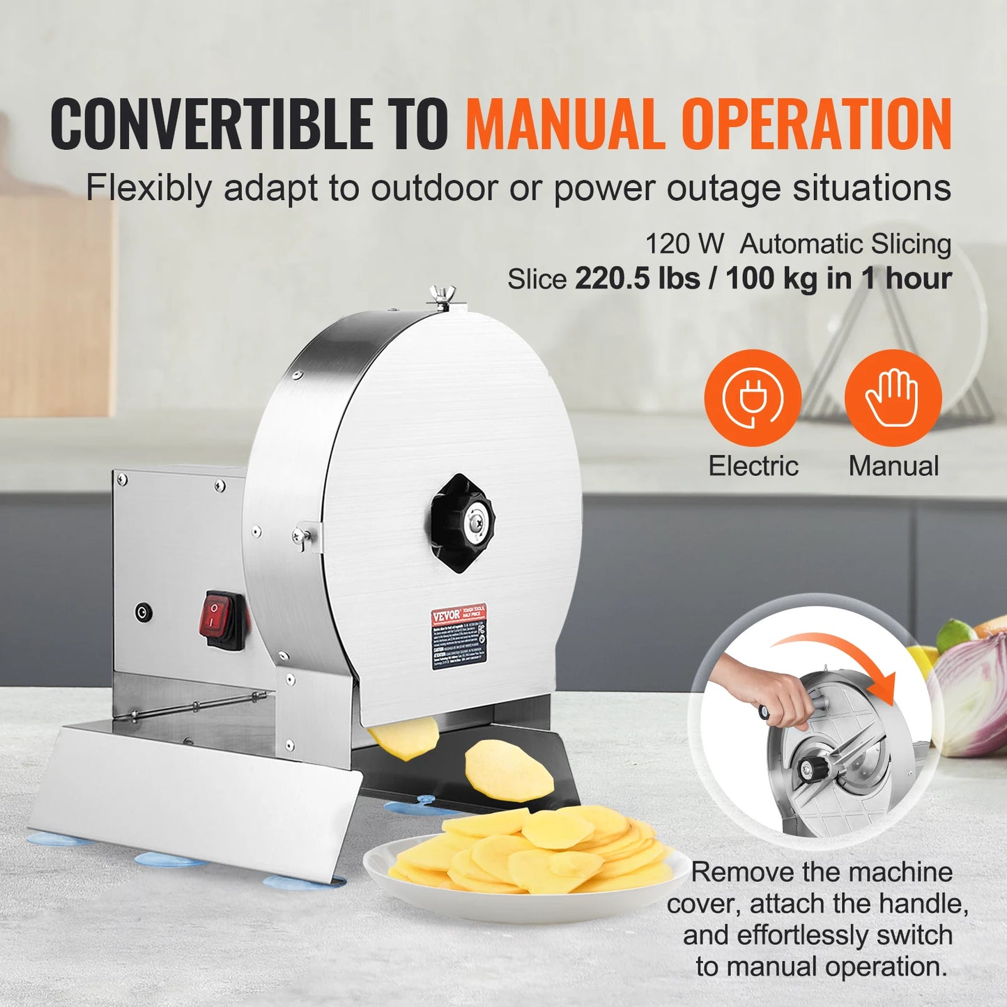 VEVOR Electric Vegetable Slicer For Commercial Food Prep