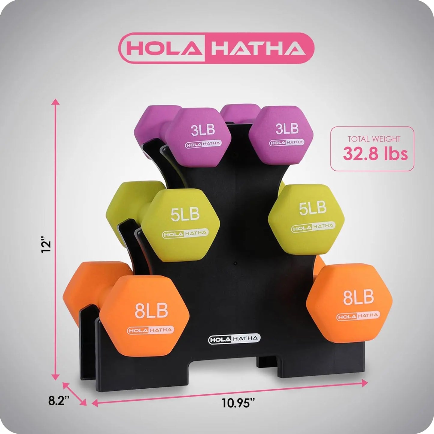 Neoprene Dumbbell Set With Rack For Home Gym Essentials