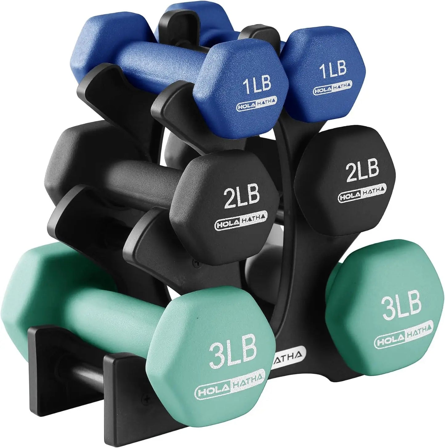 Neoprene Dumbbell Set With Rack For Home Gym Essentials