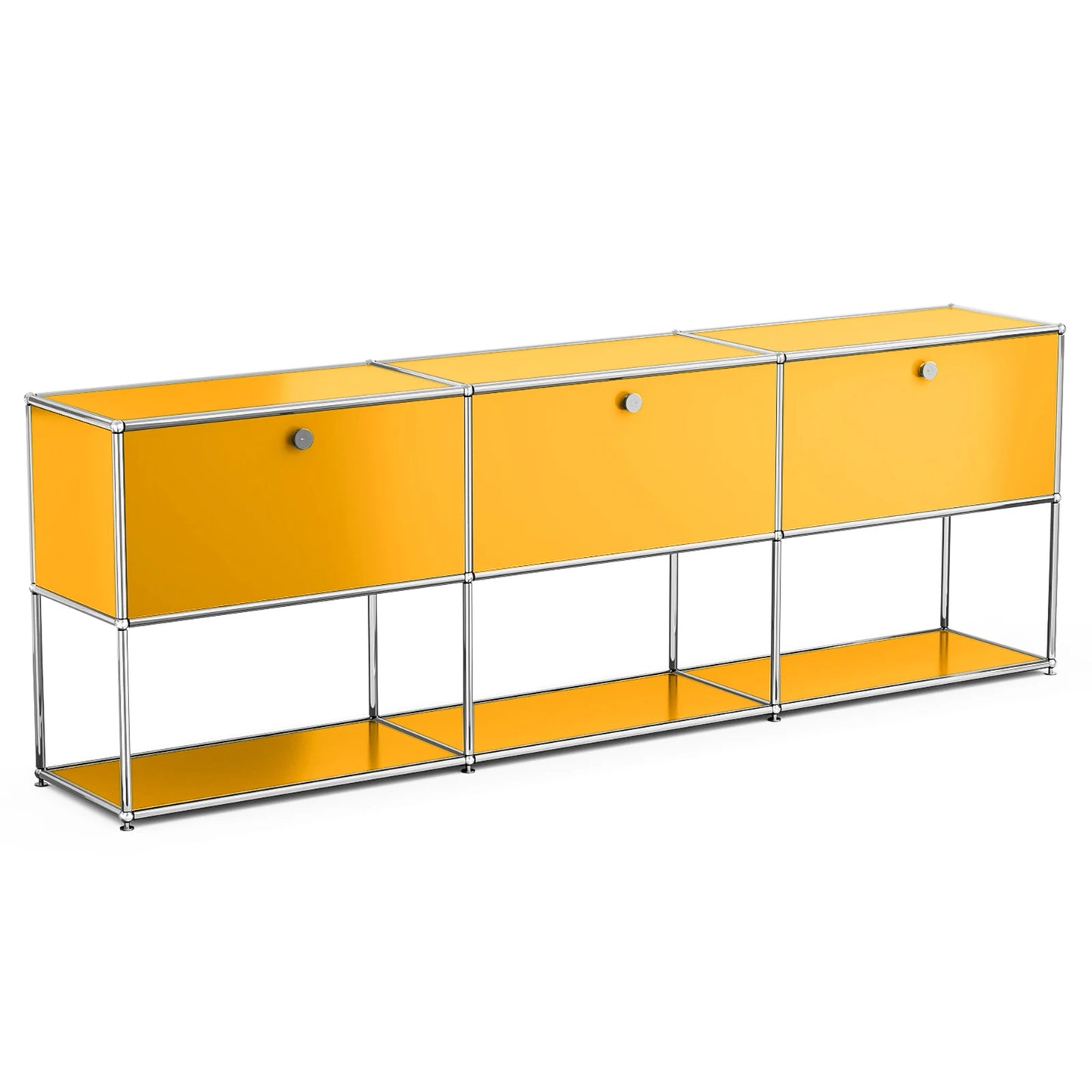 Storage Cabinet Sideboard Storage Shelf Furniture Stainless Steel Metal Board Living Room Night Stand Cabinet-No Keys