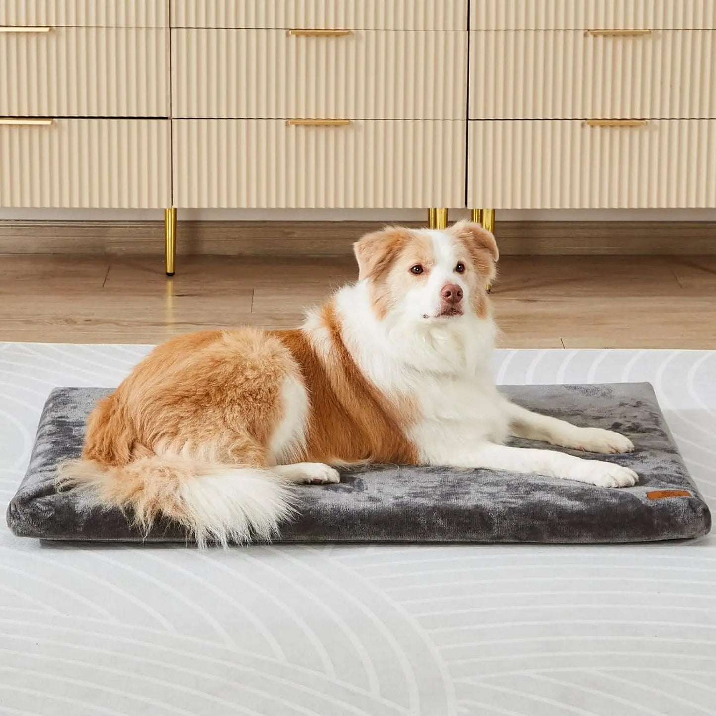Dog Crate Pad - Dog Bed Large Sized Dogs with Removable Washable Cover and Waterproof Lining - XL Memory Foam Pet Bed fo