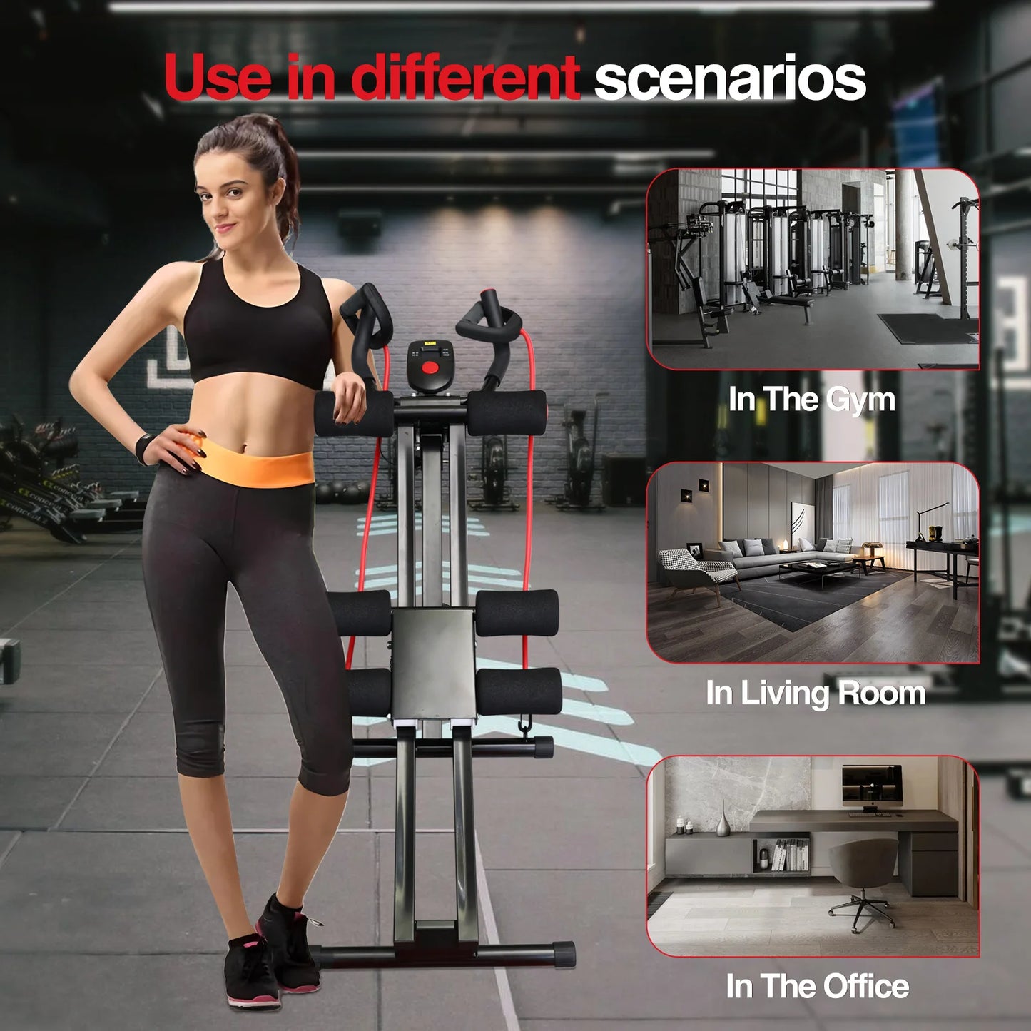 GIKPAL Foldable Ab Machine For Home Gym Core Workout